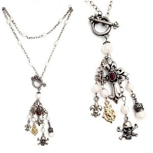 Kinley Sterling Silver And Pearl Cross Necklace